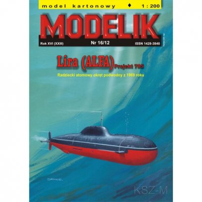 Okręt podwodny LIRA (ALFA) - Modelik 16/12