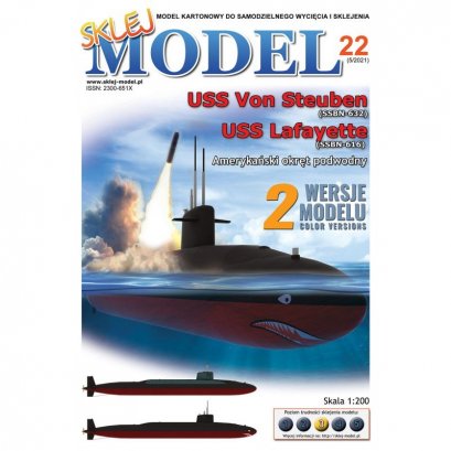 Okręt USS Von Steuben / Lafayette - Sklej Model 22