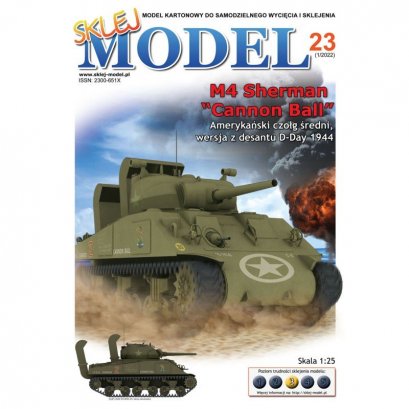 Czołg M4 Sherman - Sklej Model 23