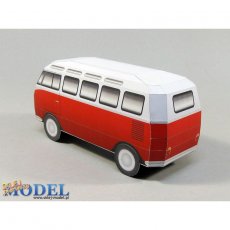 Bus Turystyczny - Czerwony - Sklej Model nr 32