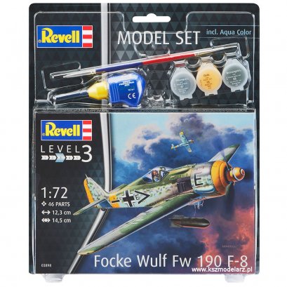 Zestaw: Focke Wulf Fw 190 F-8 + farby, klej - REVELL 03898