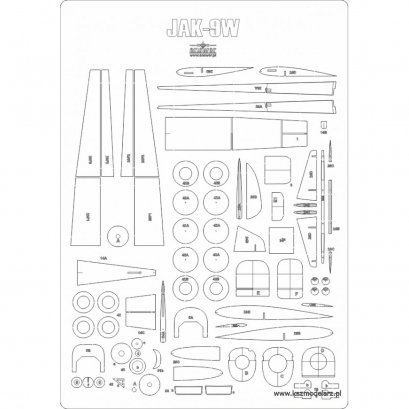 Szkielet, detale do Jak-9W - MPModel 83