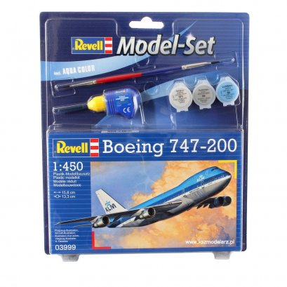 Zestaw: Boeing 747-200 + farby + klej - REVELL 63999