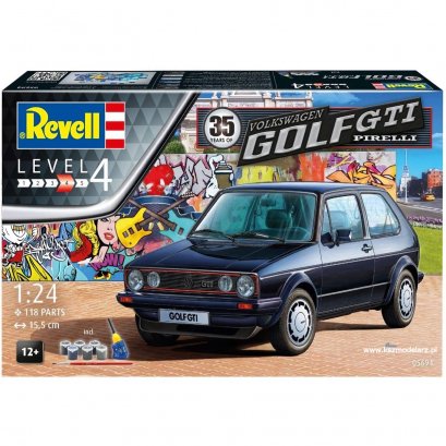 Zestaw: VW Golf GTI + farby, klej - REVELL 05694