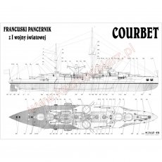 COURBET pancernik francuski - Modelik 29/07