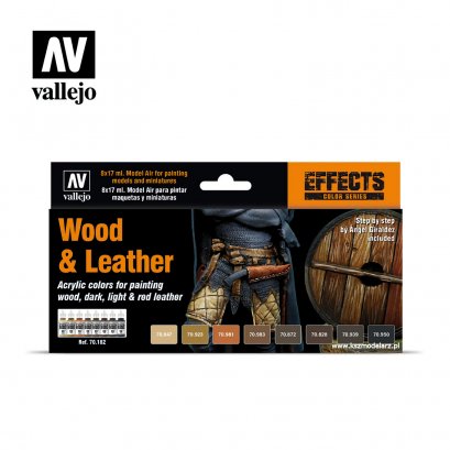 Vallejo 70182 Wood & Leather - Zestaw 8 farb Model Color