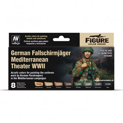 Vallejo 70188 German Fallschirmjäger Mediterranean Theater WWII - Zestaw 8 farb Model Color