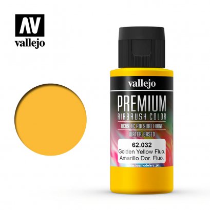 Golden Yellow Fluo 60ml. Premium Airbrush Color - Vallejo 62032