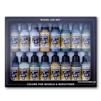 Zestaw 16 farb Model Air WWII British RAF & FAA - Vallejo 71189
