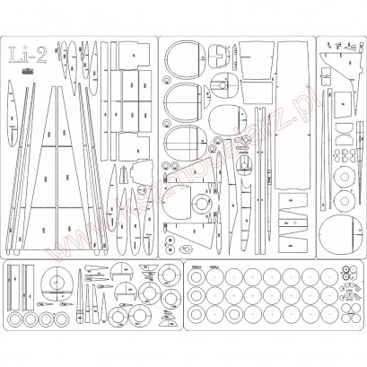 Szkielet, detale do Lisunow Li-2P "Gabrysia" - MPModel 94