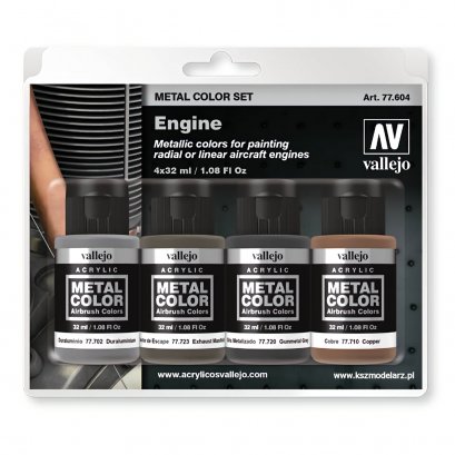 Zestaw 4 farb Metal Color - Engine (silnik) - Vallejo 77604