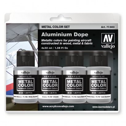 Zestaw 4 farb Metal Color - Aluminium Dope - Vallejo 77603