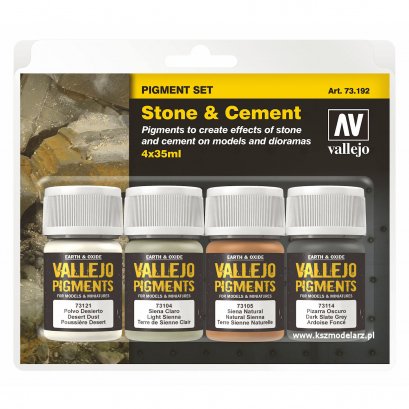 Stone & Cement. Zestaw 4 pigmenty  - Vallejo 73192