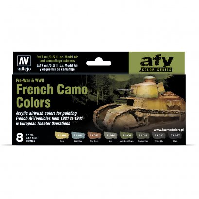 French Camo Colors Pre-War & WWII - Vallejo 71644 - Zestaw 8 farb Model Air