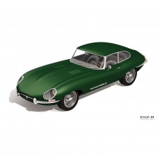 Zestaw: Jaguar E-Type + farby + pędzelki + klej - Airfix A55009