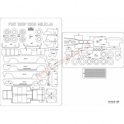Szkielet, detale do samochodu Fiat 125p 1300 Milicja - Answer 559
