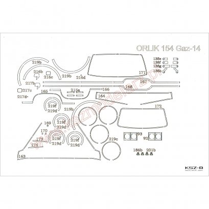 Elementy wycięte laserem do GAZ-14 Czajka - Orlik 154