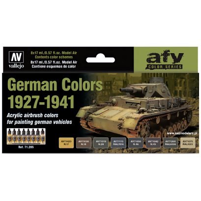 Vallejo 71205 German WWII Colors 1927-1941 - Zestaw 8 farb Model Air
