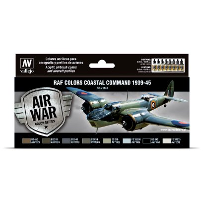 Vallejo 71148 RAF colors Coastal Command 1939-1945 - Zestaw 8 farb Model Air