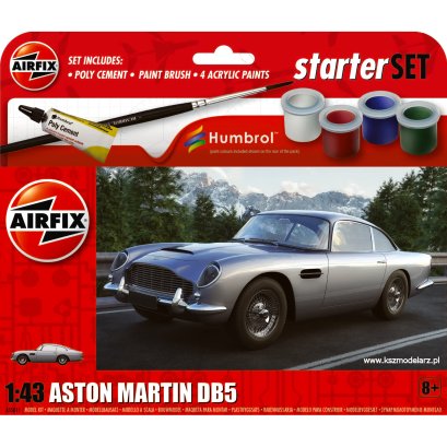 Zestaw: Aston Martin DB5 + farby + pędzelek + klej - Airfix A55011