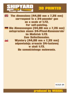 Lufy armat typ brytyjski z monogramem 44 x 7,25 mm - Shipyard