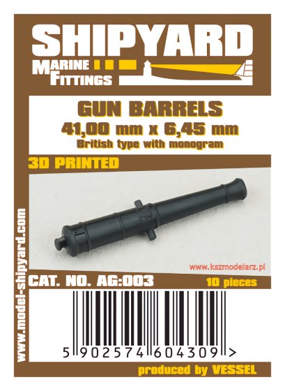 Lufy armat typ brytyjski z monogramem 41 x 6,45 mm - Shipyard