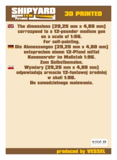 Lufy armat typ brytyjski z monogramem 29,25 x 4,8 mm - Shipyard