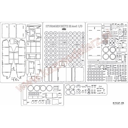 Sturmgeschutz III Ausf. C/D - szkielet, detale - Angraf 244