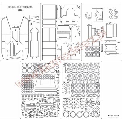Sd.Kfz. 165 Hummel - szkielet, detale - Angraf 188