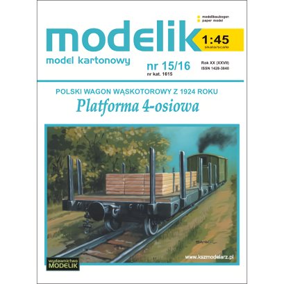 Wagon-platforma wąskotorowa - Modelik 15/16
