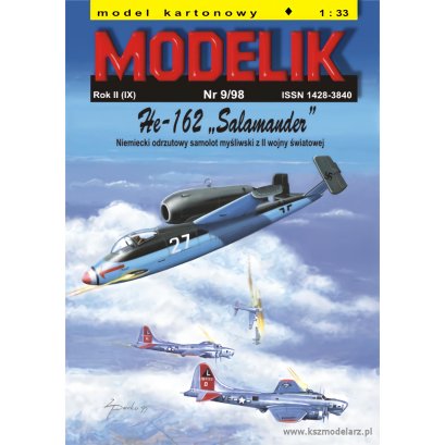 He 162 Salamander - samolot myśliwski - Modelik 9/98