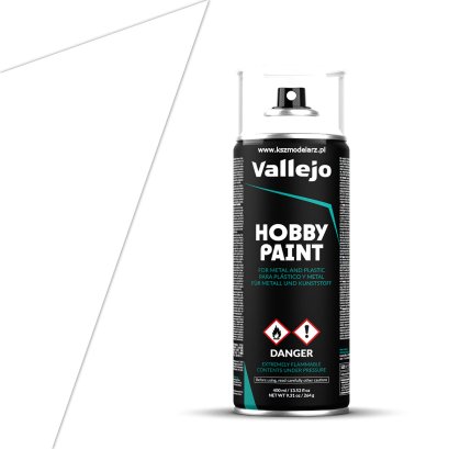 Vallejo 28010 Acrylic White Spray Primer – 400 ml (podkład biały)