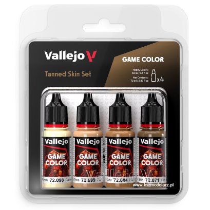Vallejo 72380 - Tanned Skin Set - Zestaw 4 farb Game Color