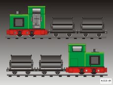 Lokomotywa wąskotorowa GLS 30 + 2 wagony - Modelik 19/16