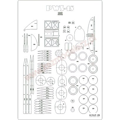 Samolot PWS-15 - szkielet wycinany laserowo - MPModel 49
