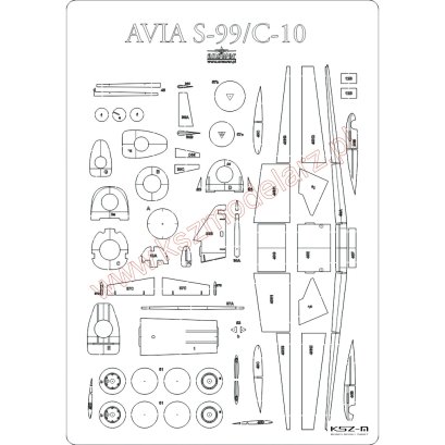 Avia S-99 - szkielet wycinany laserowo - MPModel 104