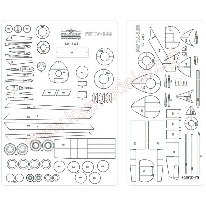 Szkielet do samolotu Focke Wulf Ta-183 - MPModel 105