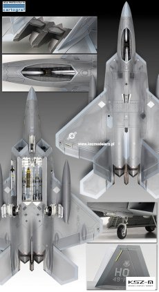 Samolot myśliwski F-22A Raptor - Academy 12423
