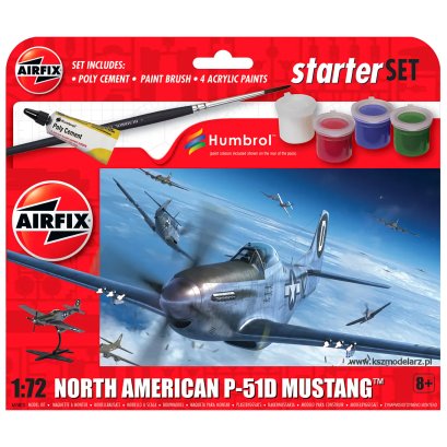 P-51D Mustang + farby, klej, pędzelek - Airfix A55013