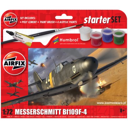 Messerschmitt Bf109F-4 + farby, klej, pędzelek - Airfix A55014