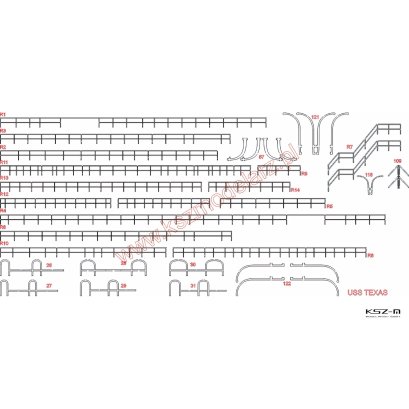 USS Texas - relingi wycięte laserowo - WAK 7/2024