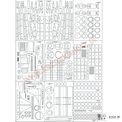 B-29 Superfortress - szkielet, detale wycięte laserowo - MPModel 110