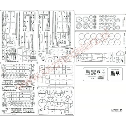 F-89J Scorpion - szkielet, detale wycięte laserem - Angraf 255