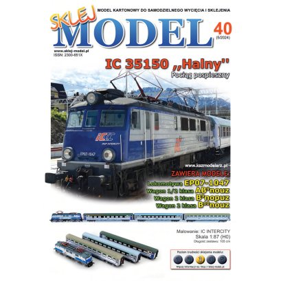 IC INTERCITY "Halny" - pociąg pośpieszny - Sklej Model 40