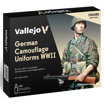 German Camouflage Uniforms WWII - Vallejo 70261 Zestaw 16 farb Model Color