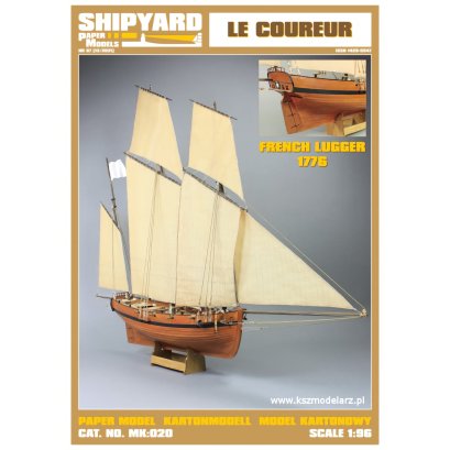 Lugier korsarski Le Coureur z 1776 - SHIPYARD 020