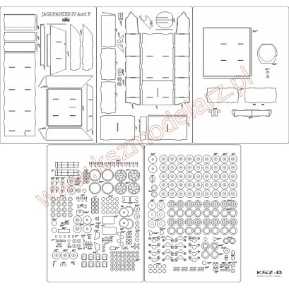 Jagdpanzer IV - szkielet, detale wycięte laserowo - Angraf 198