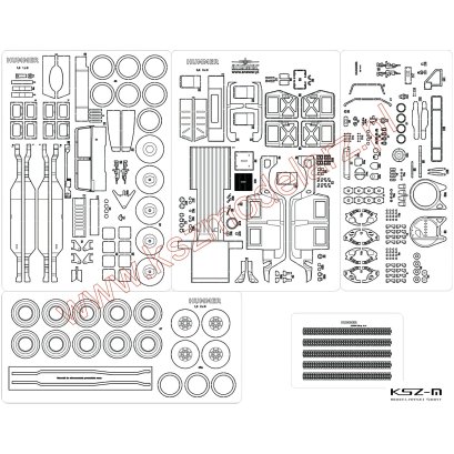 M1025 Hummer - szkielet, detale wycięte laserowo - Angraf 263