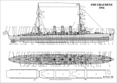 Krążownik SMS GRAUDENZ - Modelik 10/16