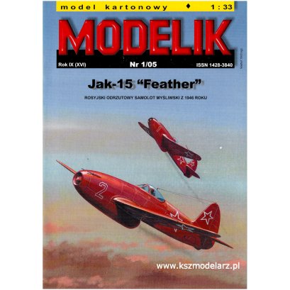 Jak-15 Feather - samolot myśliwski - Modelik 1/05